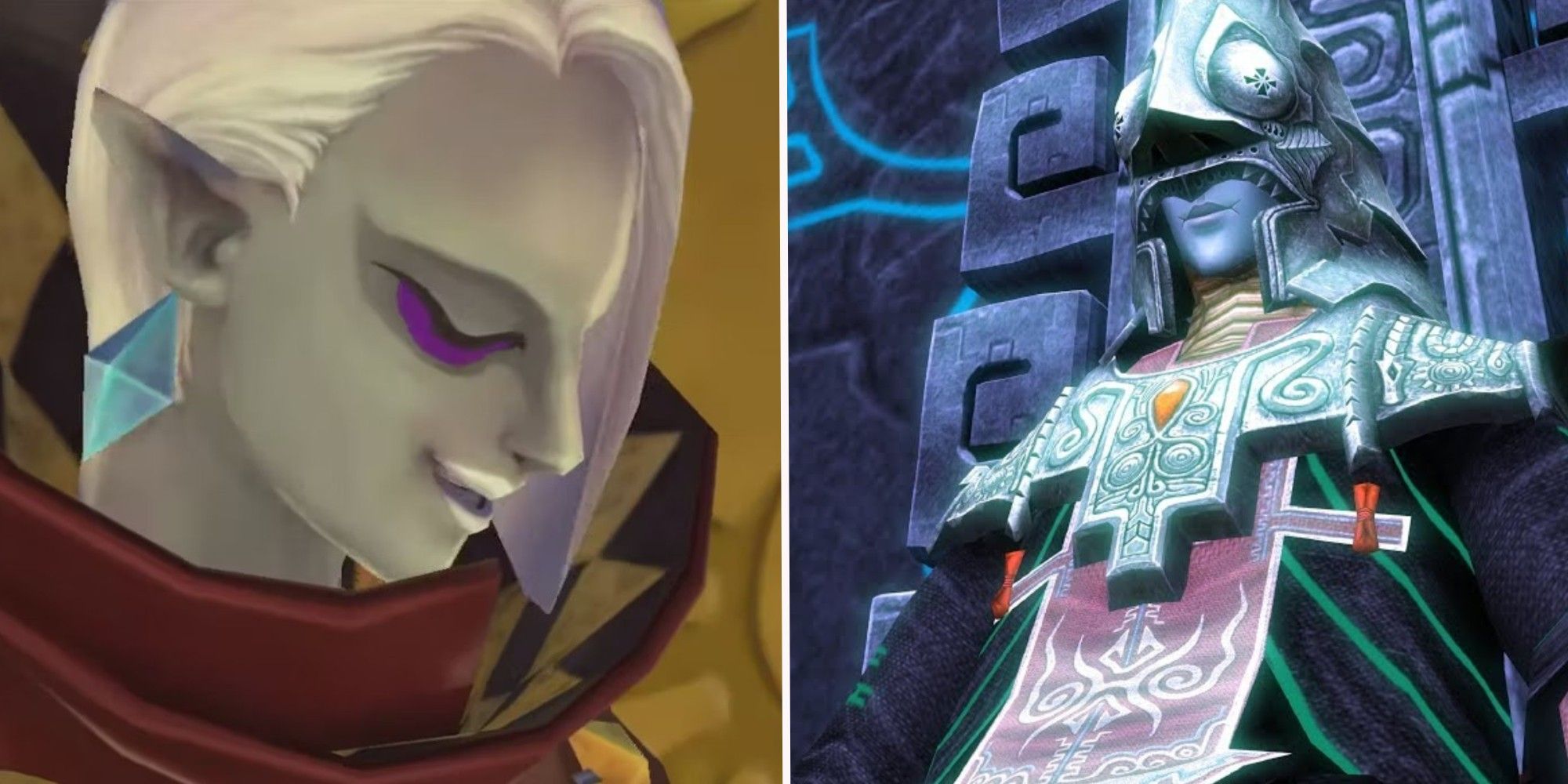 Ghirahim smirking, and Zant sitting in a throne in the Legend of Zelda video game seires
