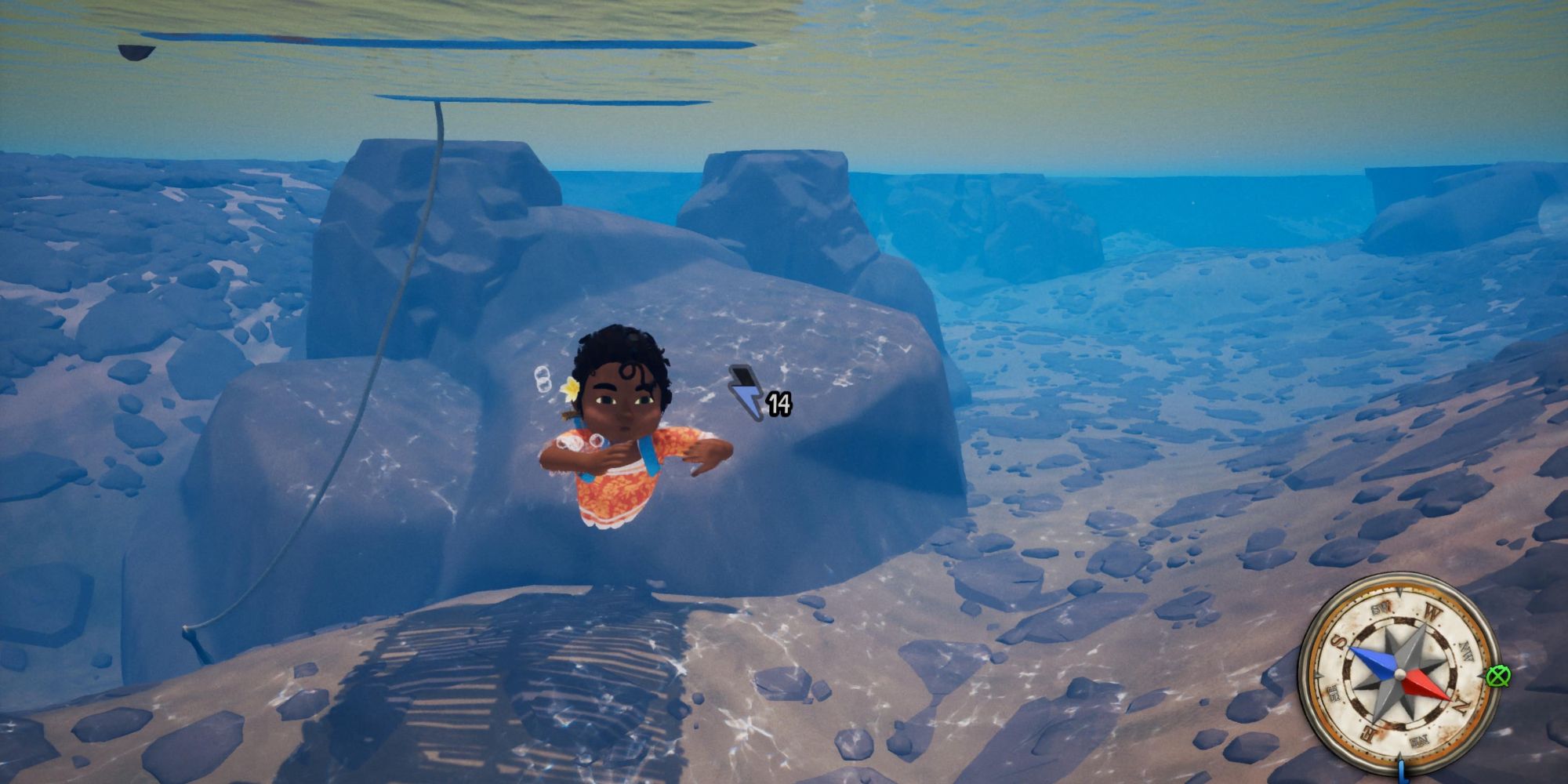 tchia swimming underwater