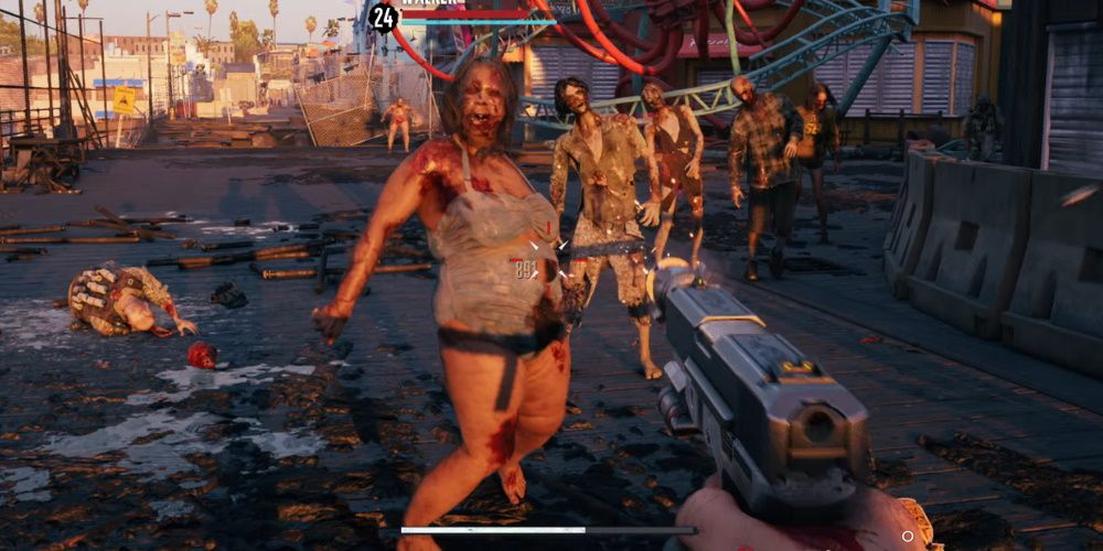 Dead Island 2, Fighting a bunch of zombies on The Pier