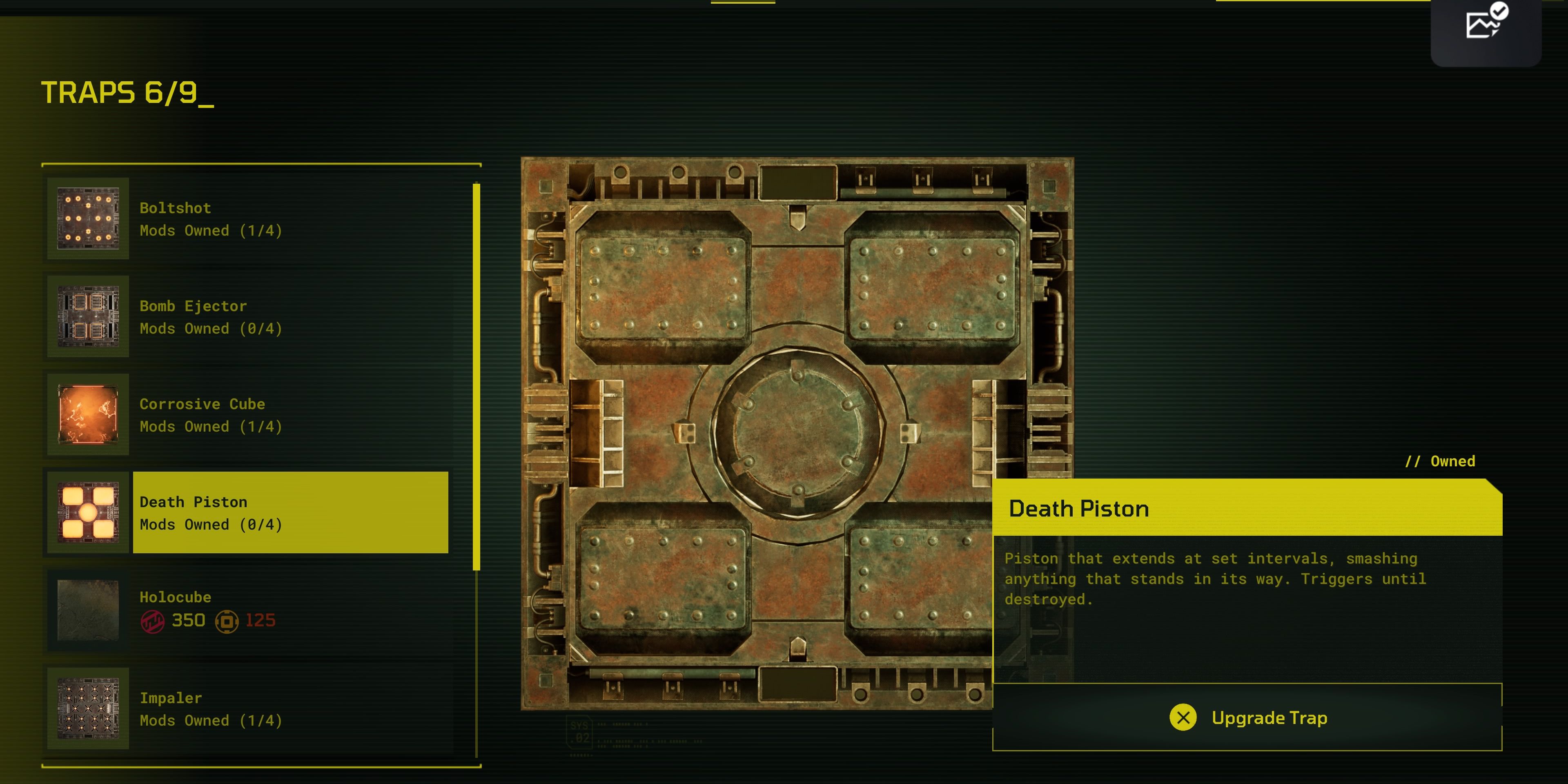 Image shows the Death Piston trap in Meet Your Maker