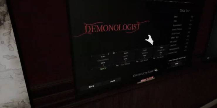 Demonologist Selecting Levels Screen
