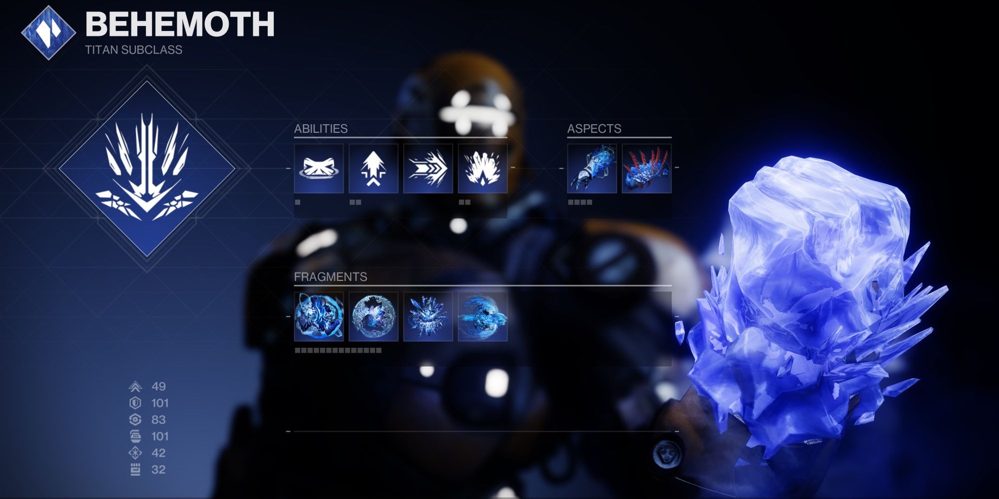 Destiny 2 Glacial Fortress Subclass Config