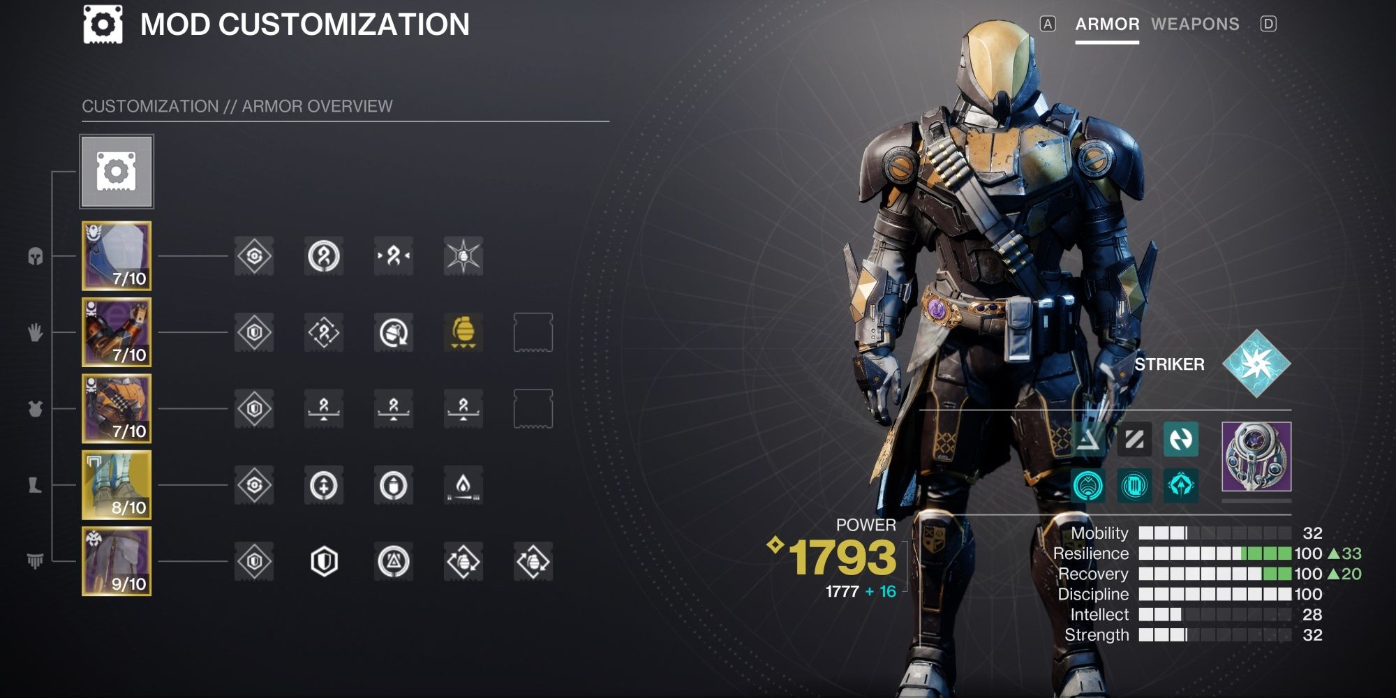 Destiny 2 Shaxx's Disciple Armor Mods