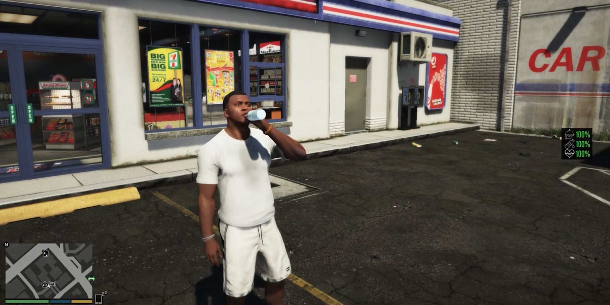 Drinking a bottle of water in Grand Theft Auto V