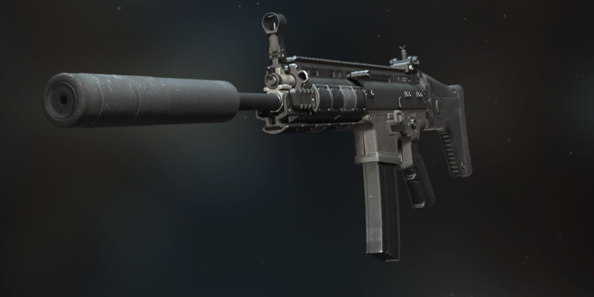 The Echoless-80 attachment extends from the TAQ-56 muzzle at COD:MW2.