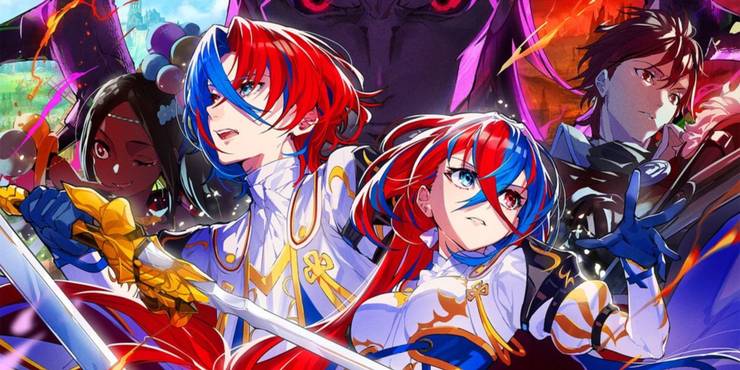 Fire Emblem Engage - Official release artwork shows Alear and the supporting cast.