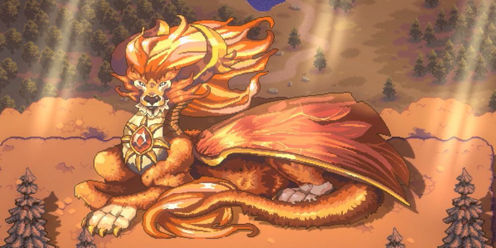 The Sun Dragon Eliios sits at Dragon's Meet