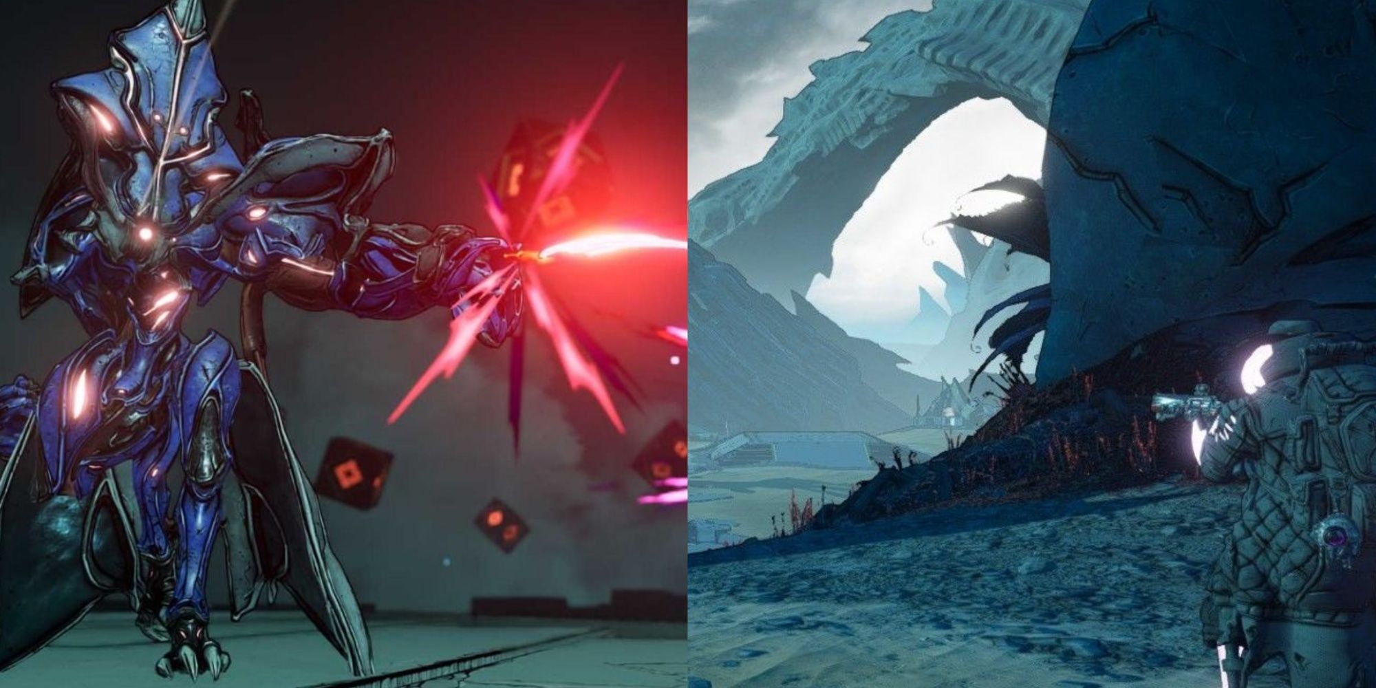 Split image of the Seer and the player aiming in Borderlands 3.