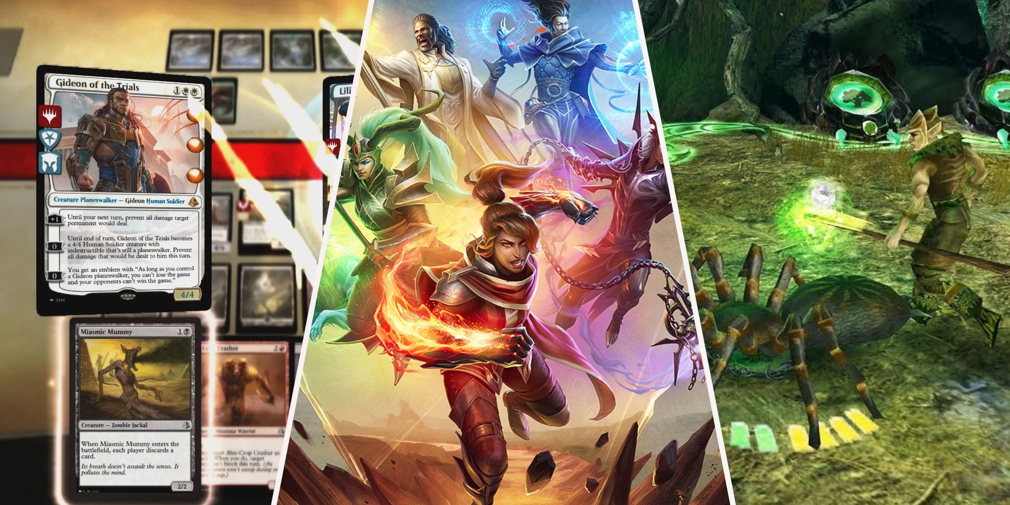 Magic Duels, Magic Legends Promo Art, and Magic The Gathering Battlegrounds gameplay.