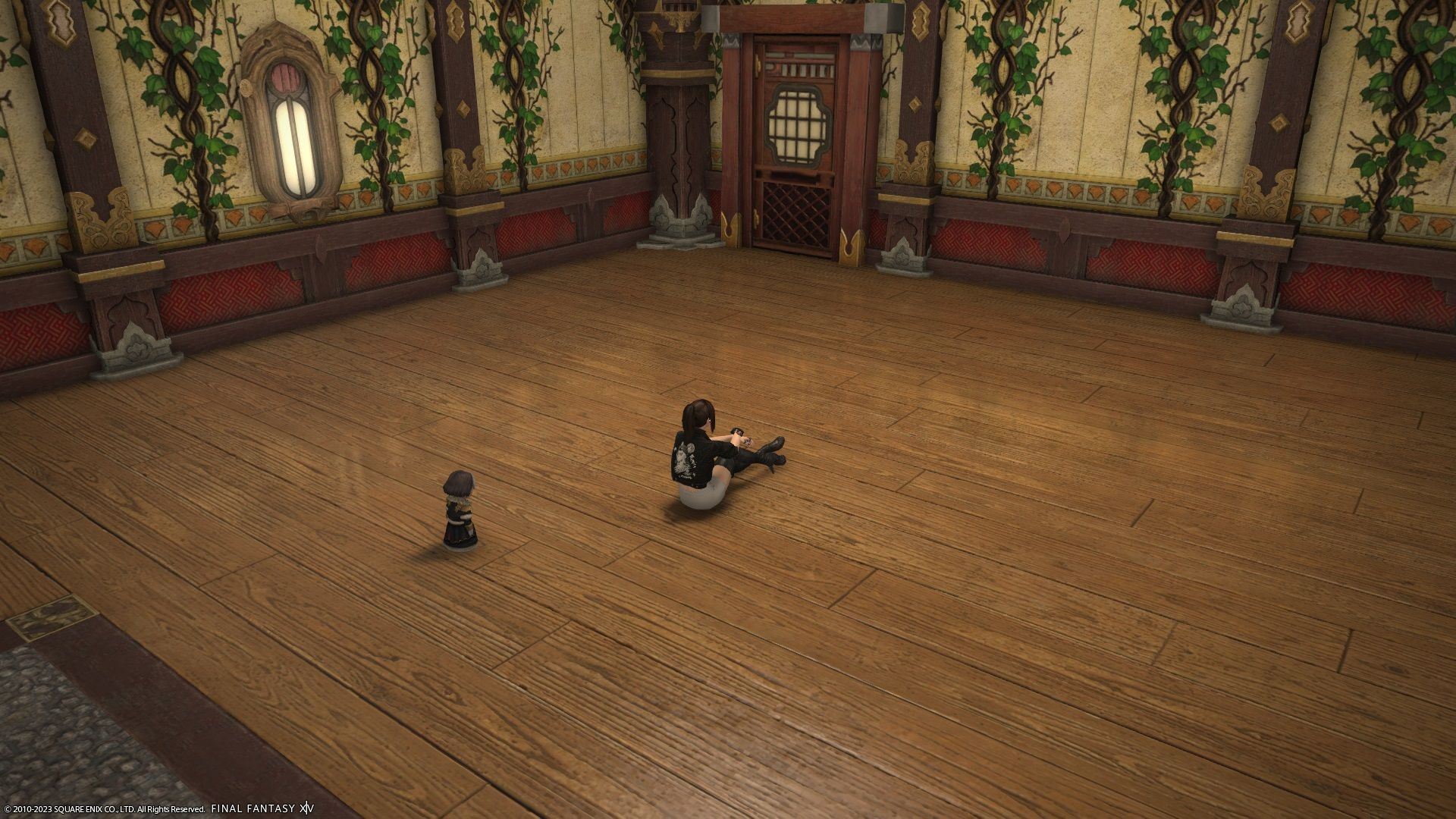 Final Fantasy 14 - player sat alone in a house