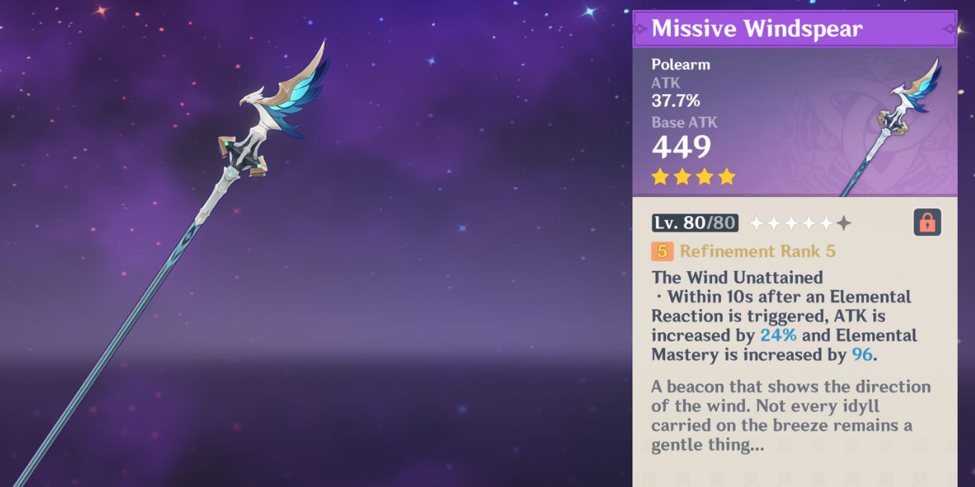 Genshin Impact Missive Windspear Weapon With Description