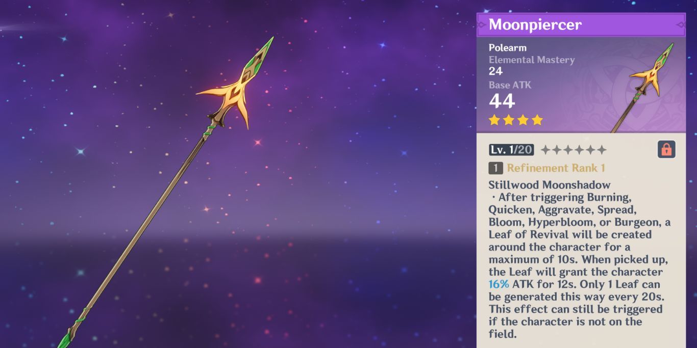 Genshin Impact Moonpiercer Weapon With Description