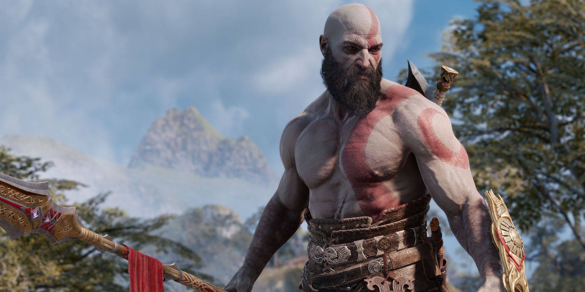Kratos shirtless