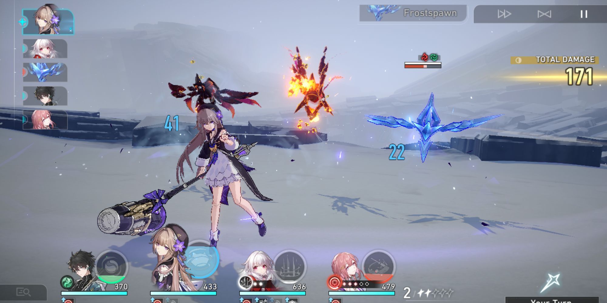 Honkai: Star Rail - Herta uses her talent to perform a follow-up attack during combat