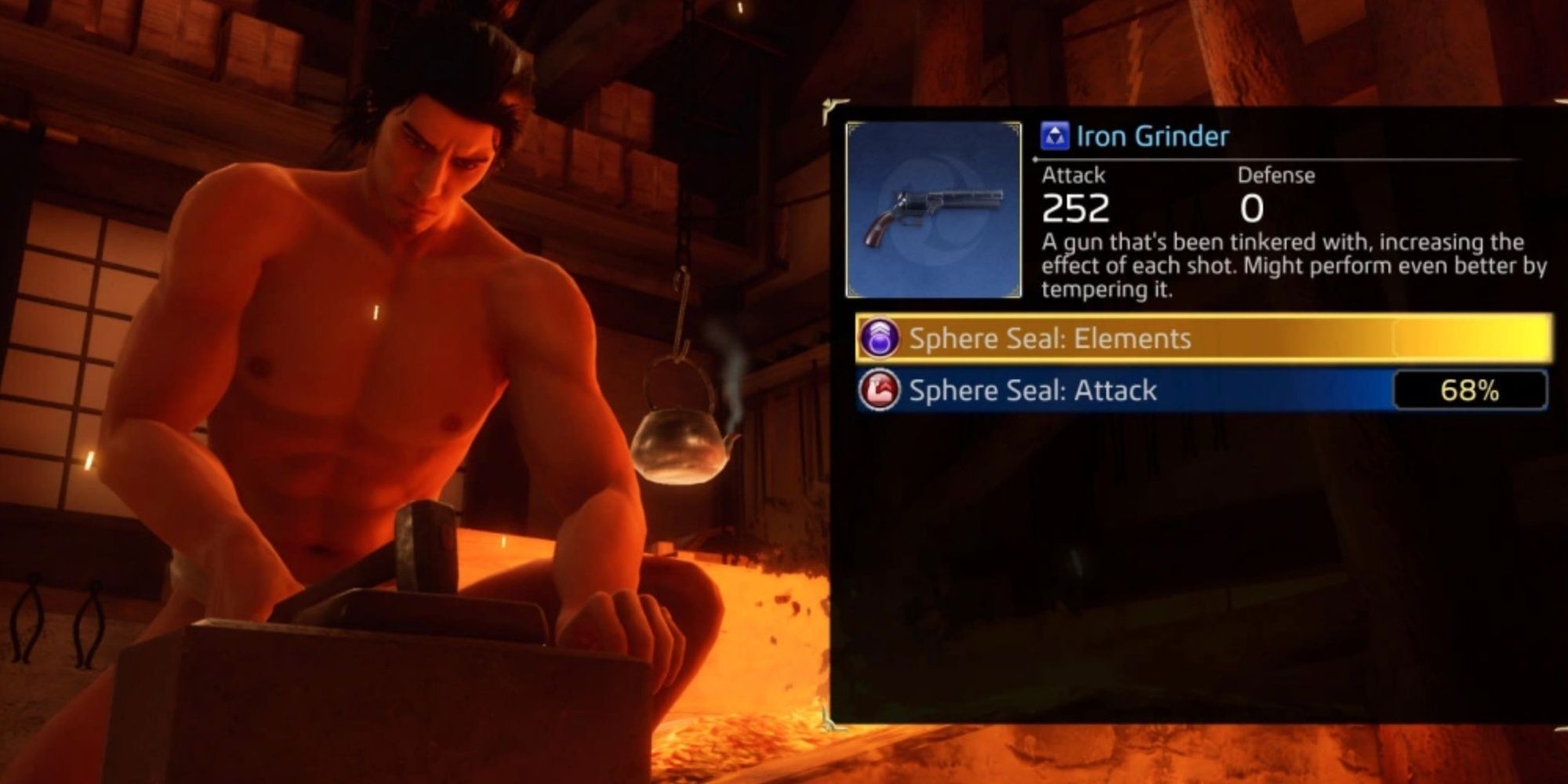 Sakamoto Ryoma empowers his gun with Elements Seals in Like A Dragon: Ishin!