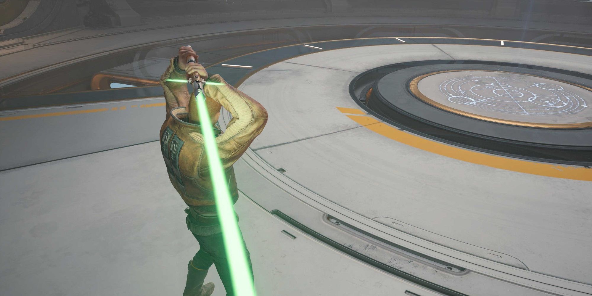 Cal using his Crossguard stance in Star Wars Jedi: Survivor.