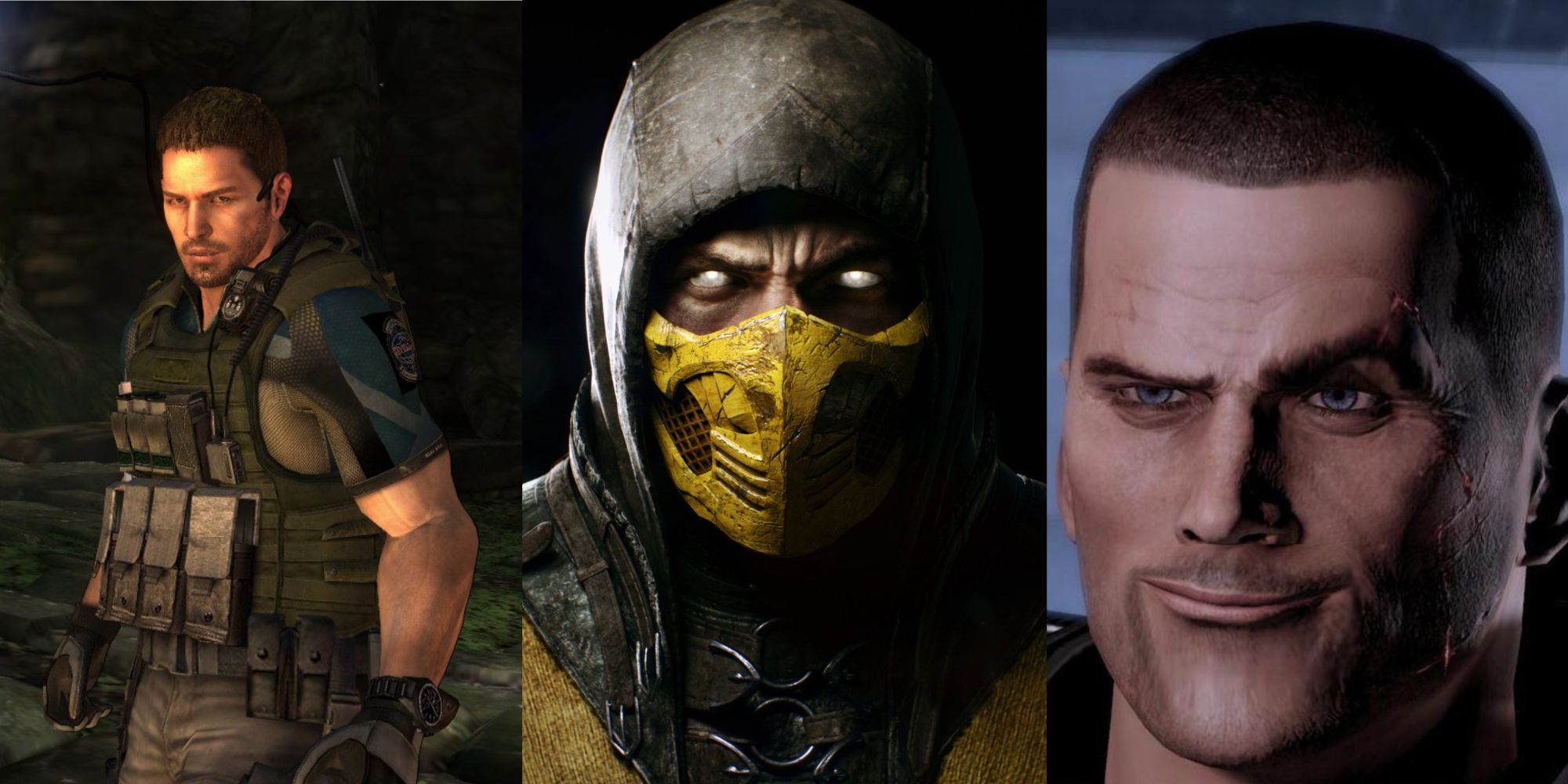 Chris Redfield, Scorpion, and Commander Shepard Poz
