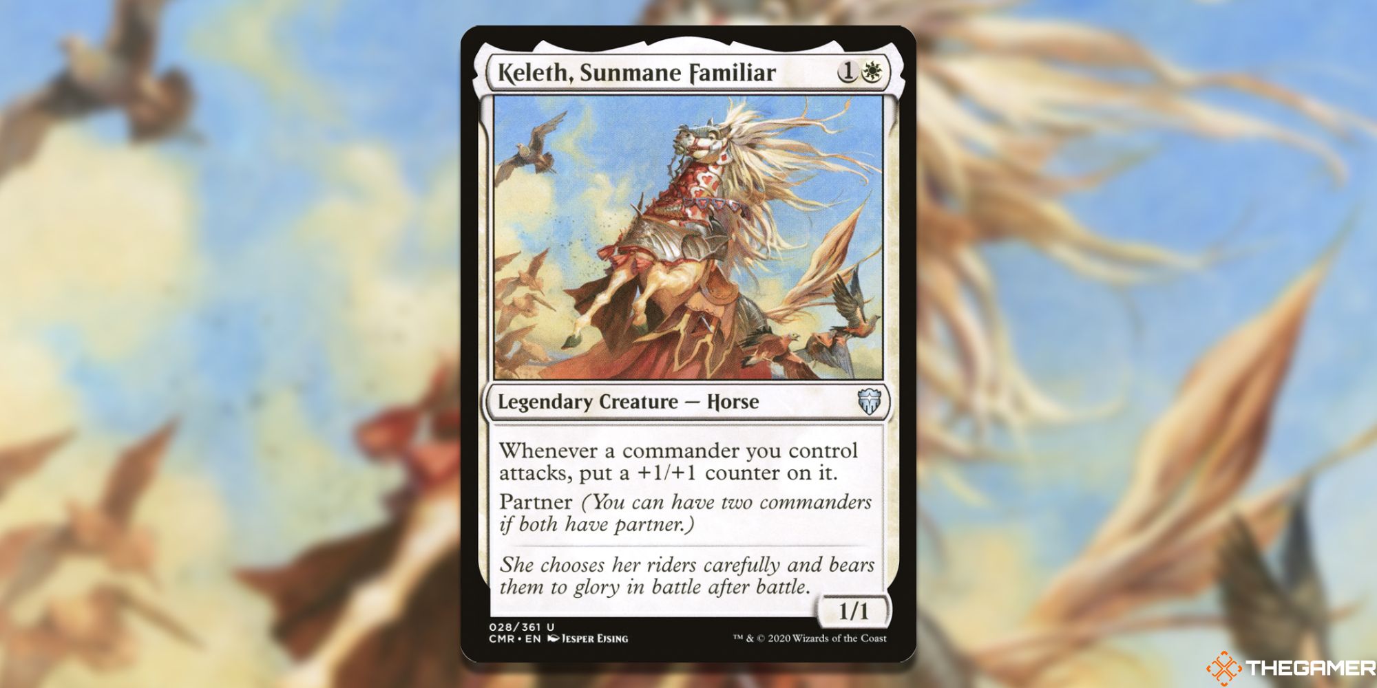  Image of the Keleth, Sunmane Familiar card in Magic: The Gathering, with art by Jesper Ejsing