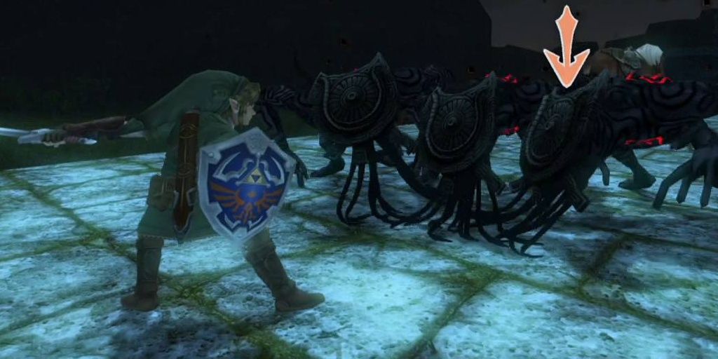 Link confronting Shadow Beasts in in The Legend Of Zelda:Twilight Princess.