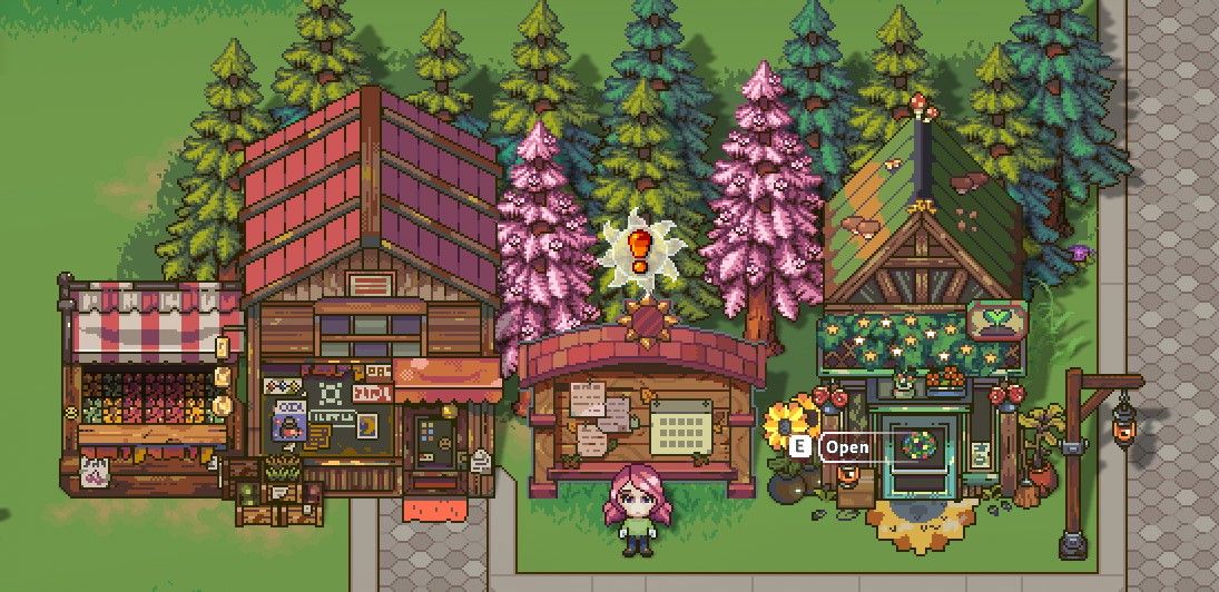 location of the quest board by the general and gardening stores in sun haven