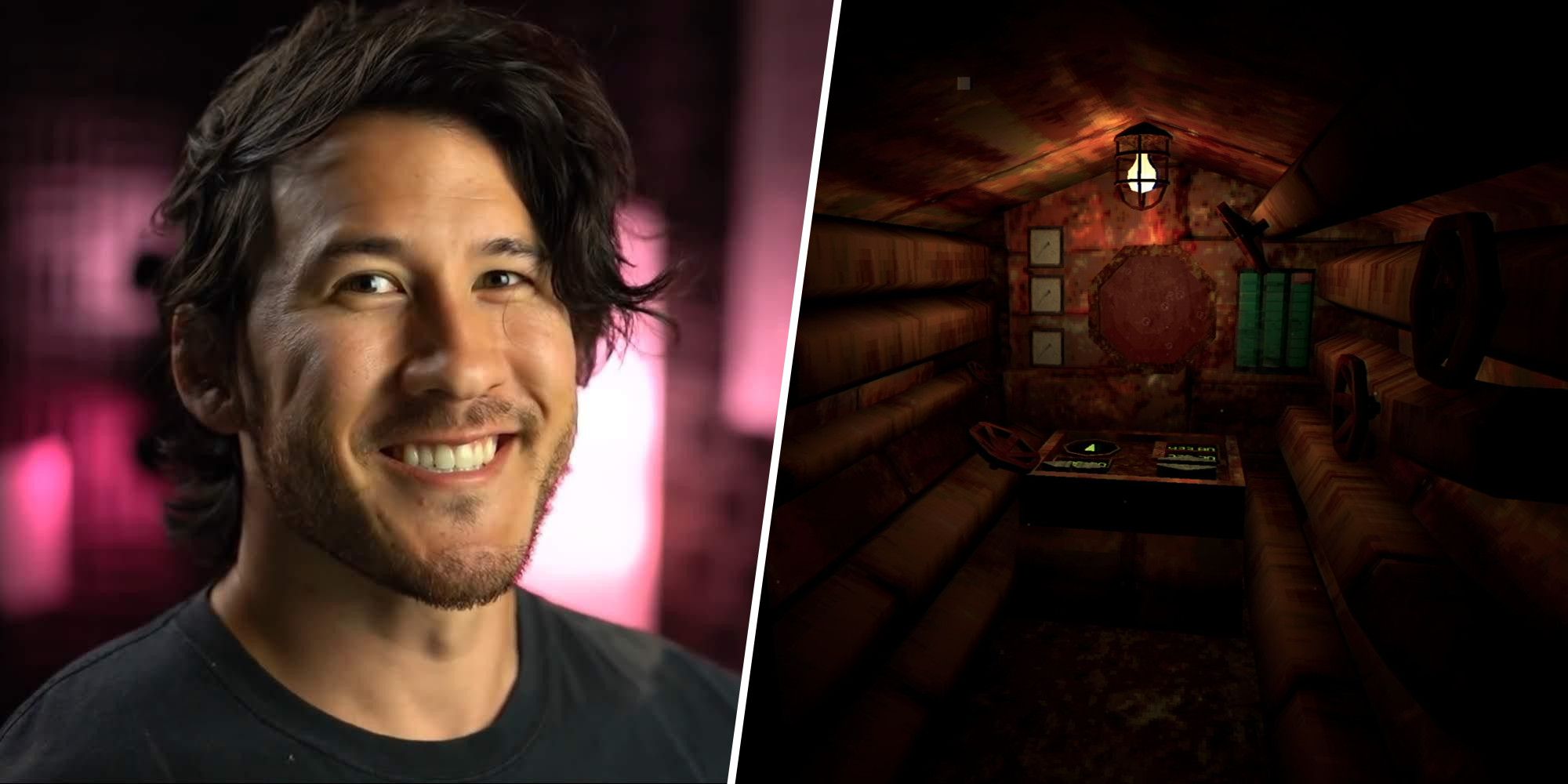 Markiplier and the inside of a submarine in Iron Lung