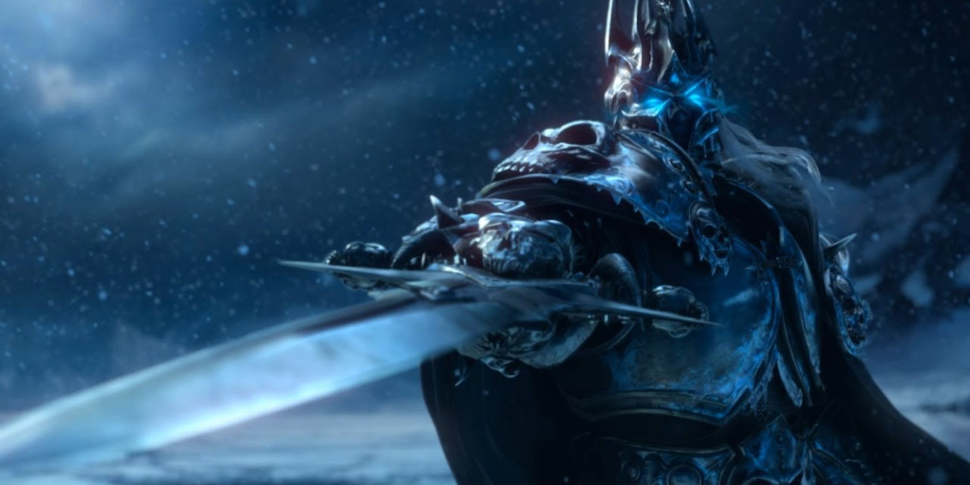 World of Warcraft cinematic - Arthas, the Lich King, points his sword at the camera