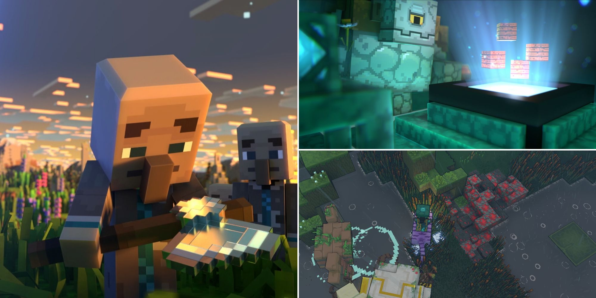 Action and Knowledge forge an axe for a Warrior in Minecraft Legends