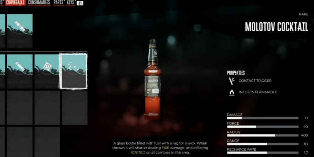 Molotov Cocktail in Dead Island 2 inventory