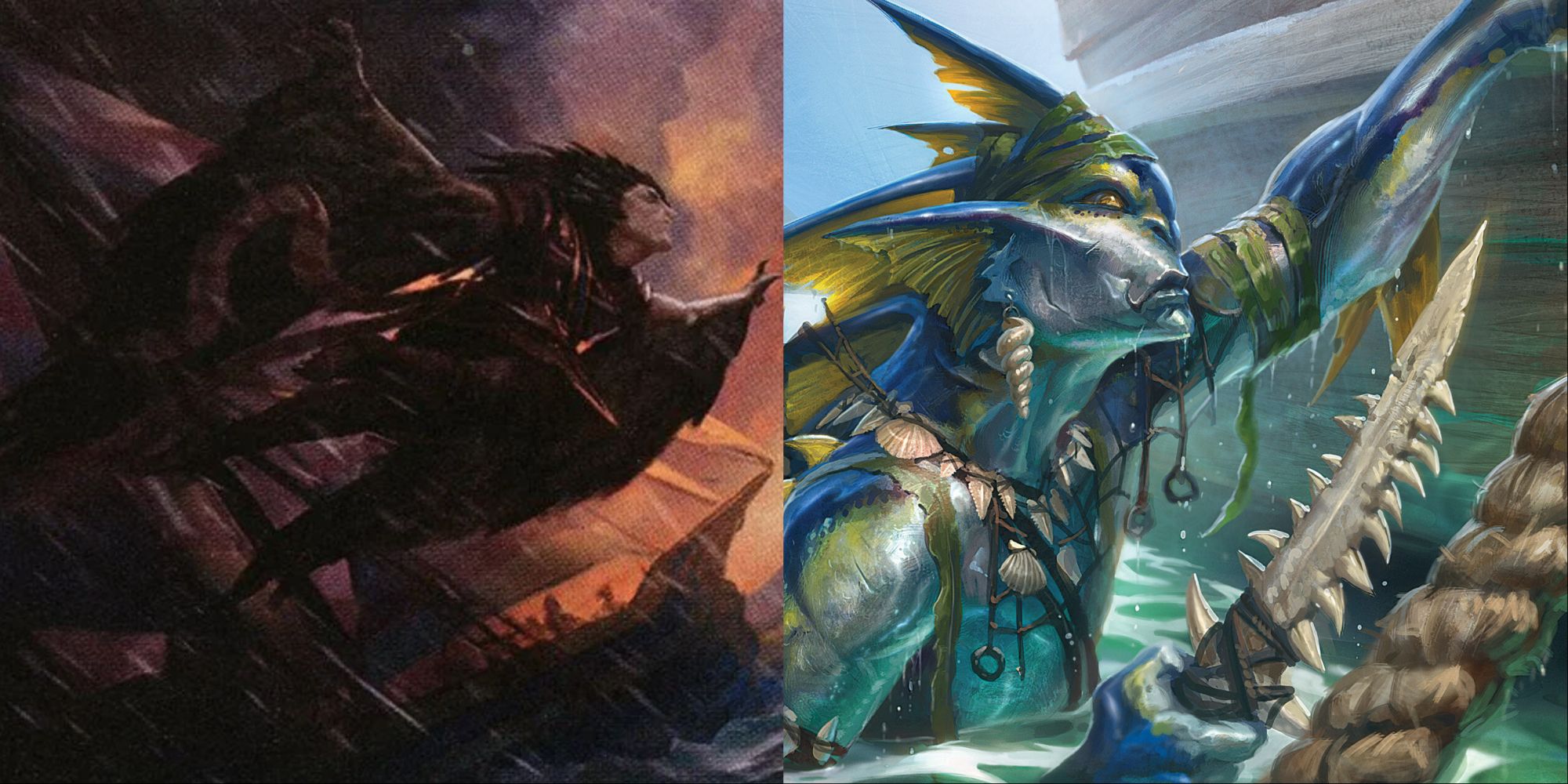 Siren Stormtamer and Brineborn Cutthroat artwork in Magic: The Gathering.