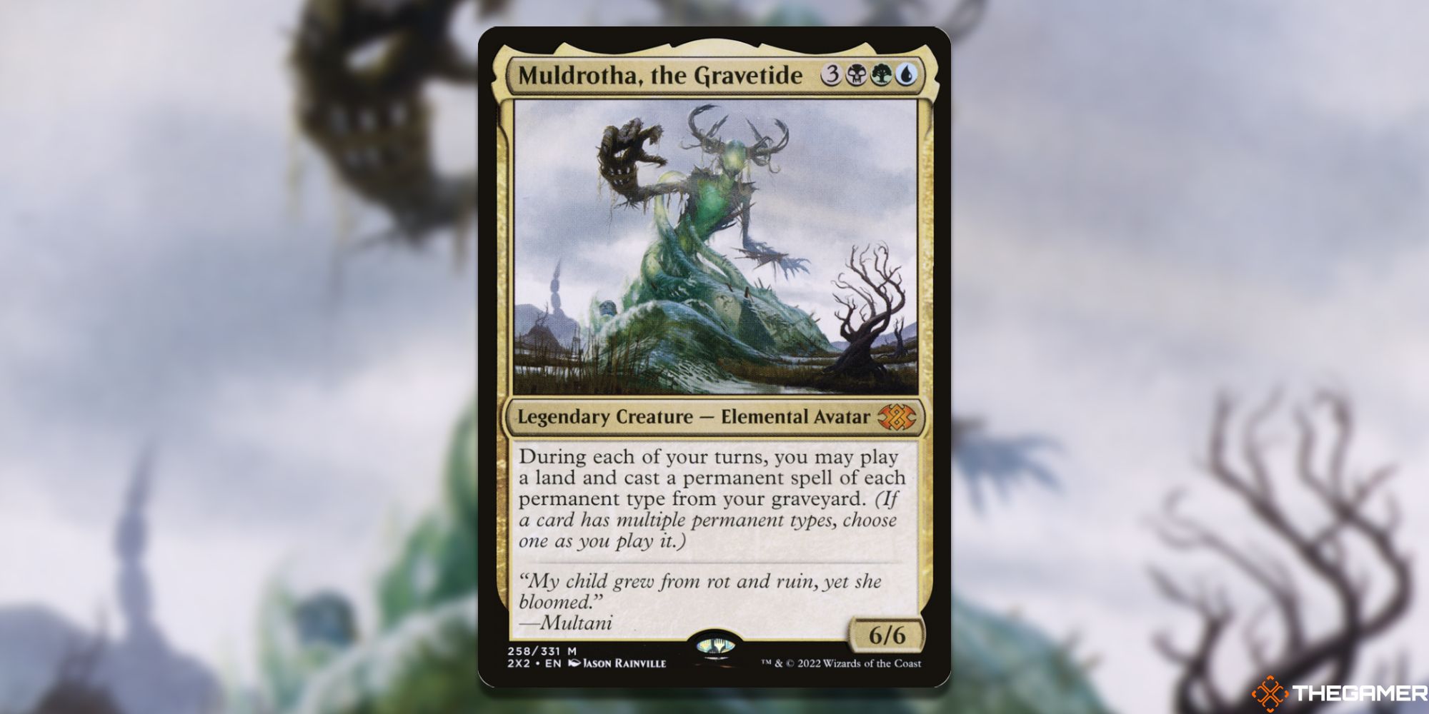 Image of the Muldrotha, the Gravetide card in Magic: The Gathering, with art by Jason Rainville