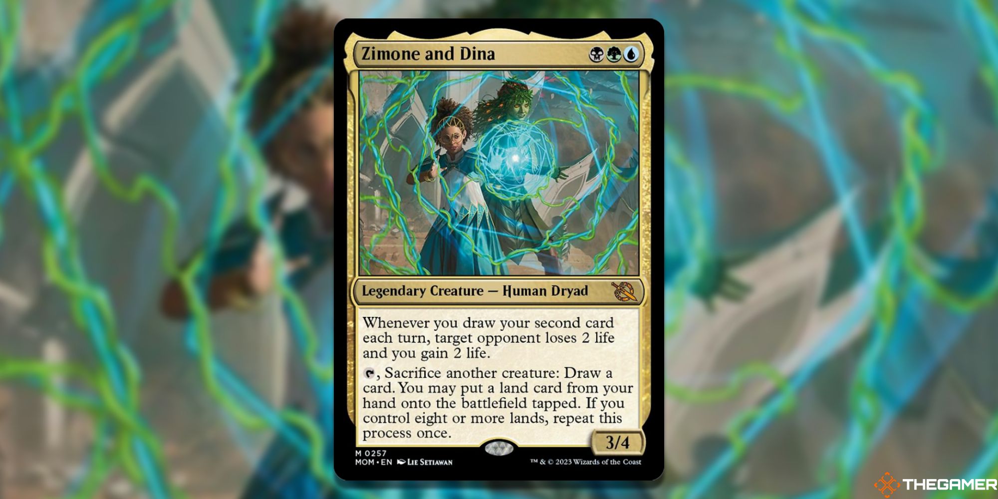 Image of the Zimone and Dina card in Magic: The Gathering, with art by Lie Setiawan