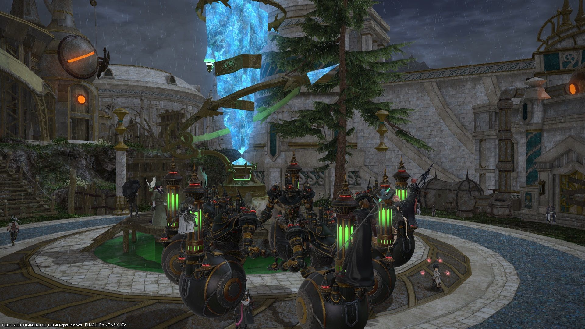 In Final Fantasy 14, several players gathered at Mount Arrhidaeus.