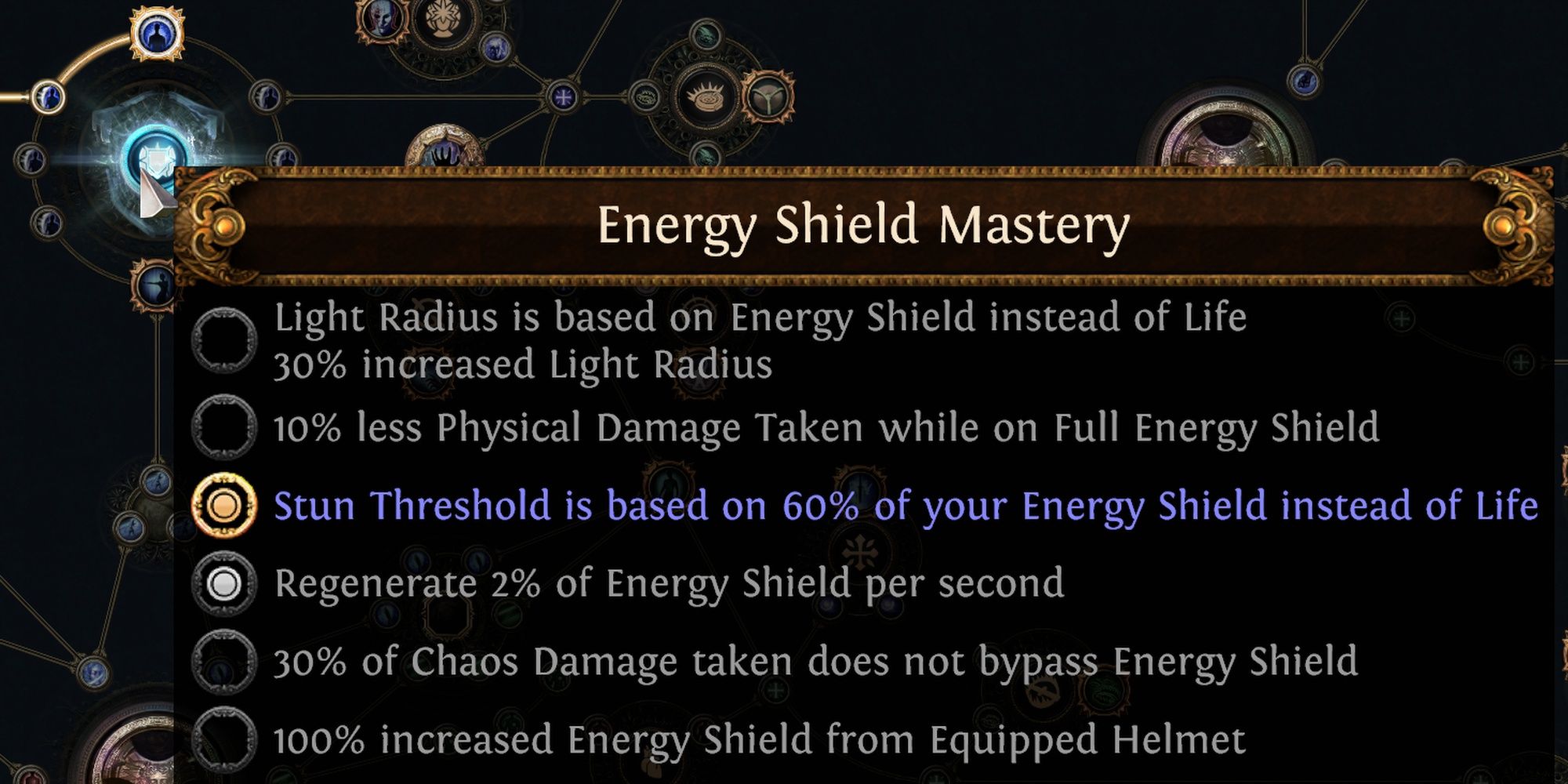 Path of Exile Patch 3.21 Crucible League Energy Shield Masteries