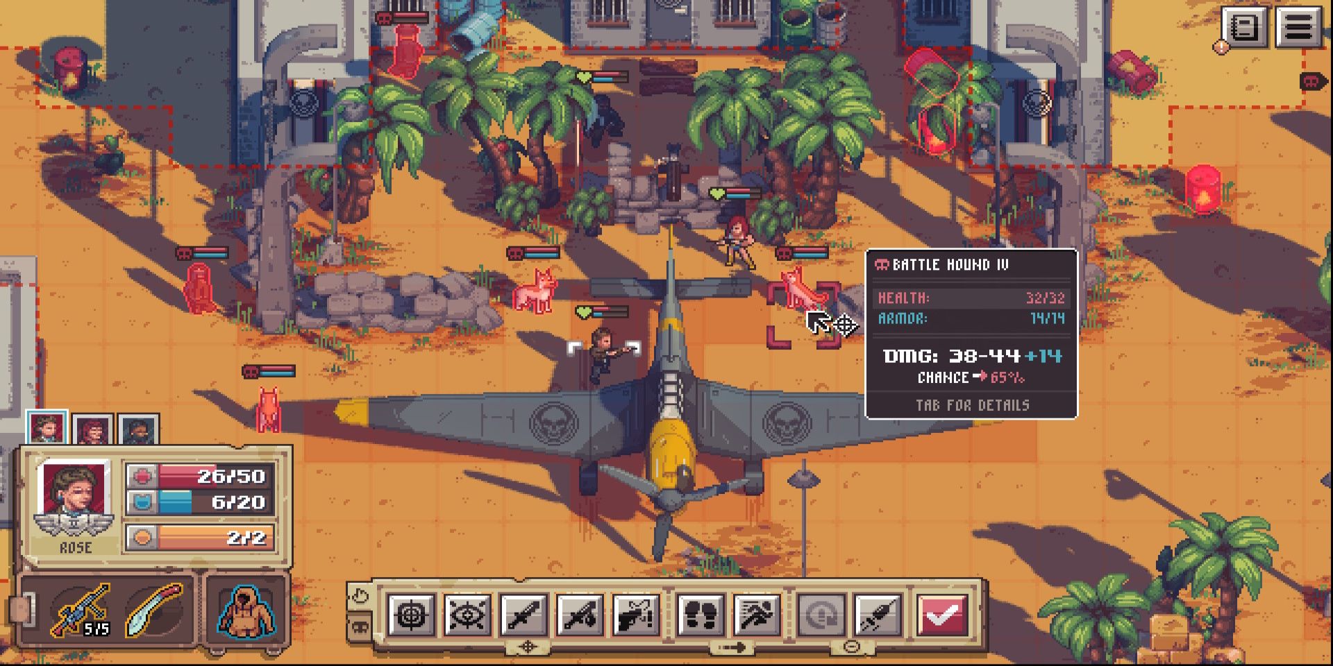 Characters fighting enemies next to planes in Pathway