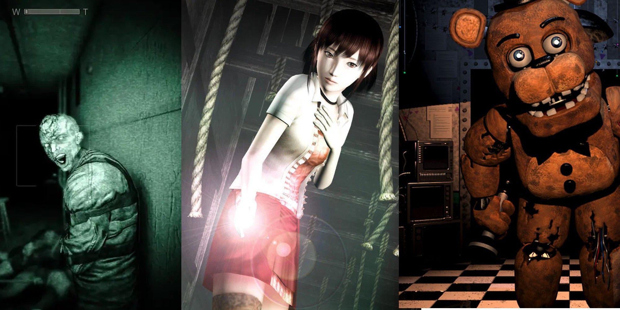 Patient In Outlast, Miku In Fatal Frame, Freddy In Five Nights At Freddys