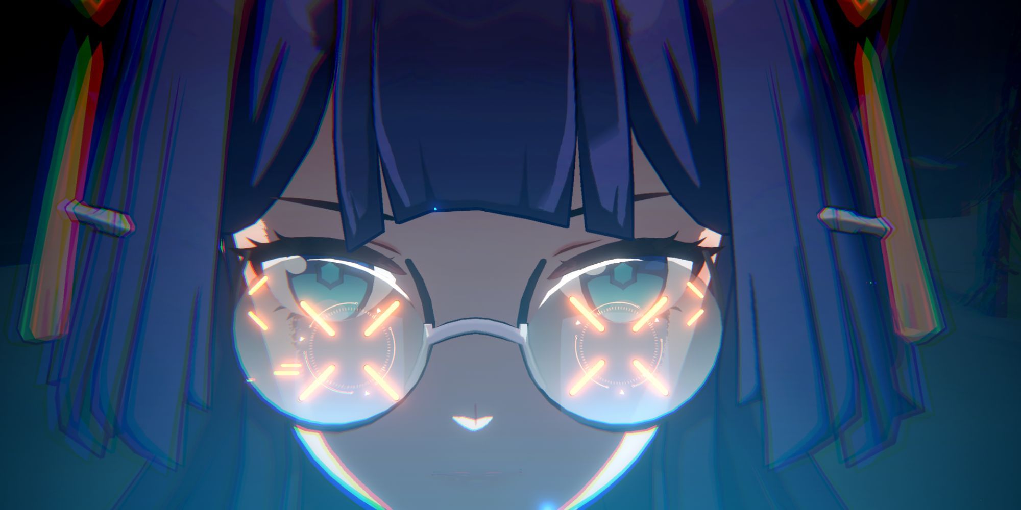 Honkai: Star Rail - Pela looks at the enemies with crosshairs on her glasses during her Ultimate