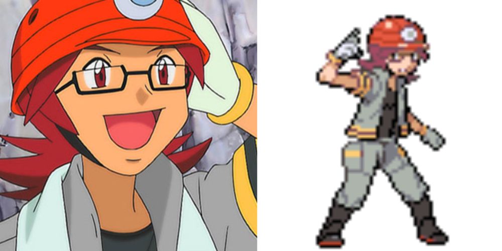 Pokemon - Roark From The Anime And The Sprite From The Game