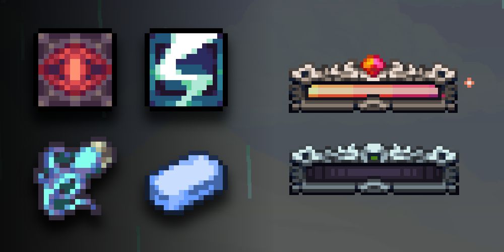 Rage and Andrenaline Meters, as well as their respective buffs and upgrade items