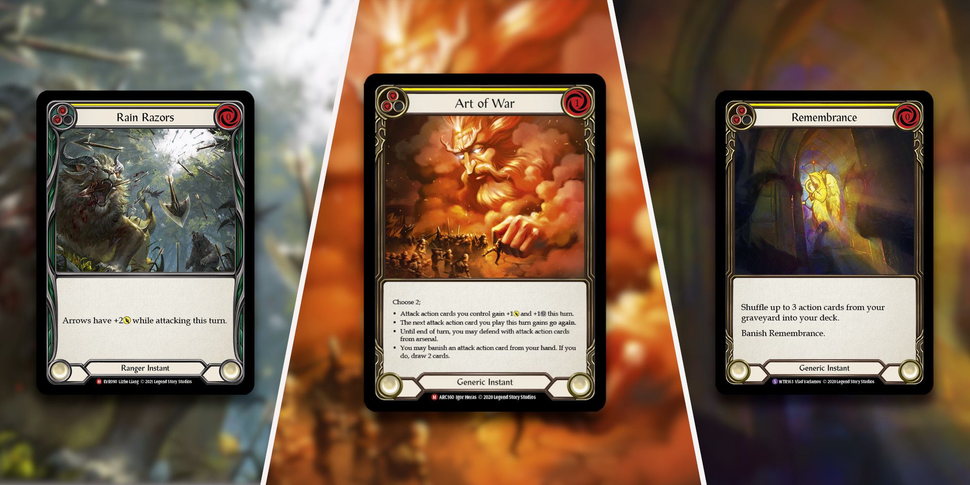 Rain Razors, Art of War, and Remembrance from Flesh and Blood TCG