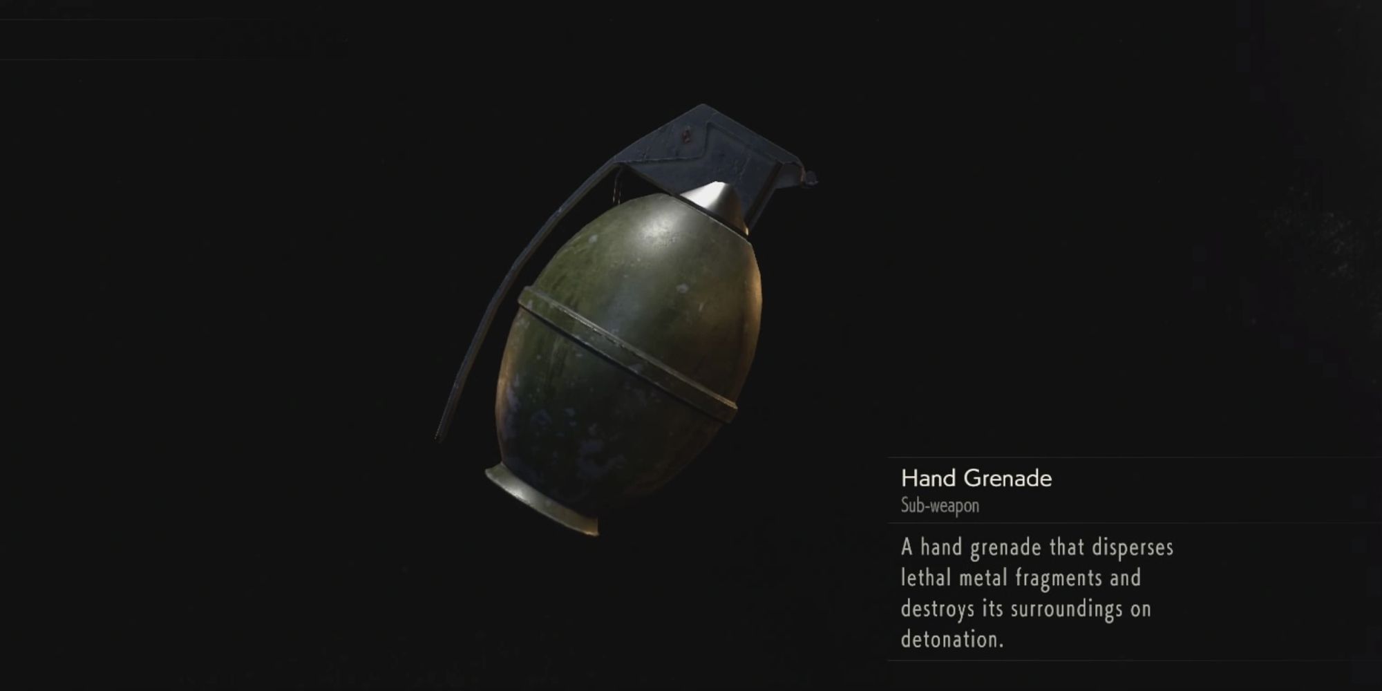 Resident Evil 2 Remake Screenshot Of Hand Grenade In Examine Menu