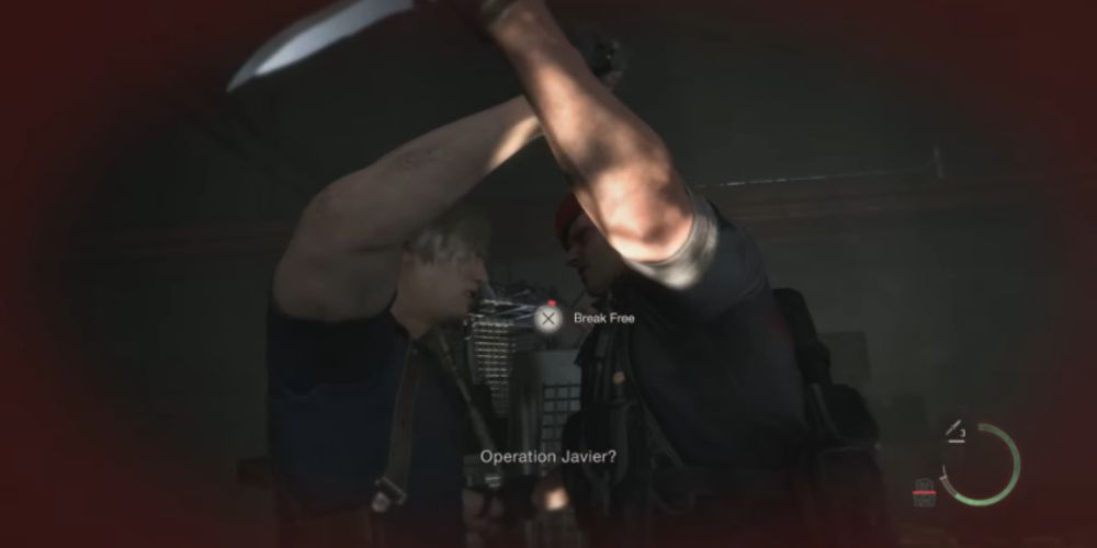 Resident Evil 4 Remake - Leon Fends Off Krauser's Attack