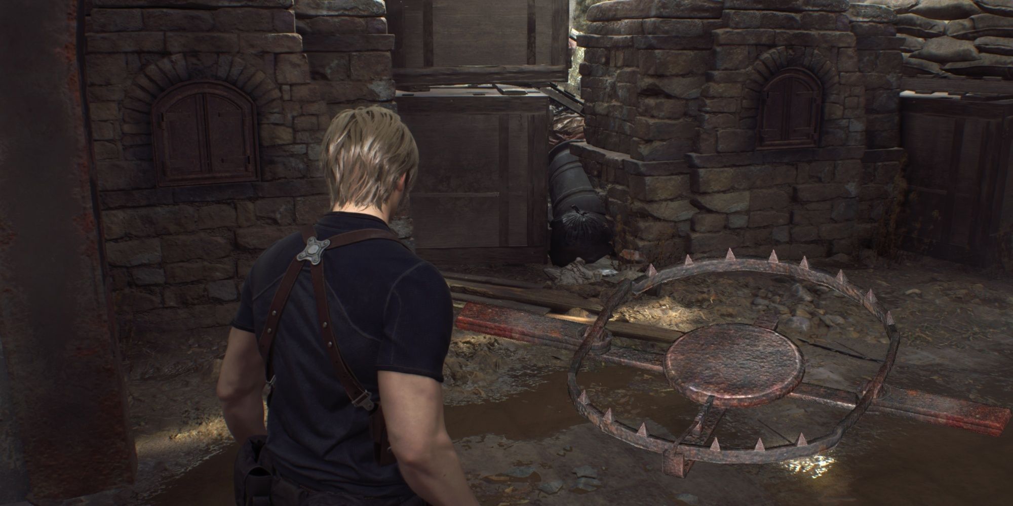 Resident Evil 4 with giant bear trap PNG added from Fallout 4 2