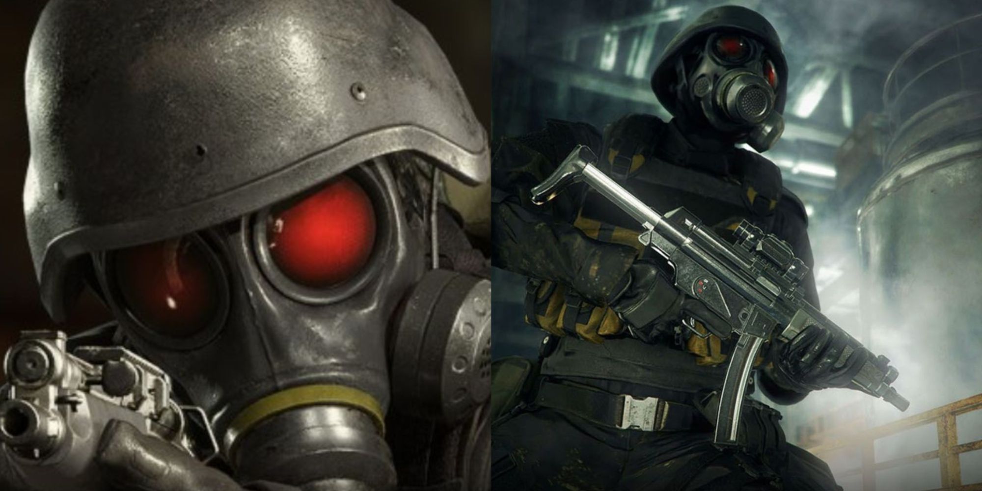 „Resident Evil Who Is Hunk“ zeigt geteiltes Bild von zwei Hunk-Bildern