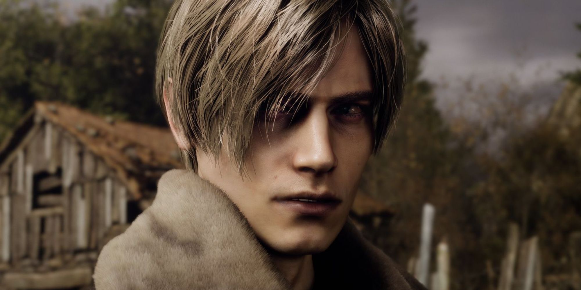A close-up of Leon in Resident Evil 4 Remake.
