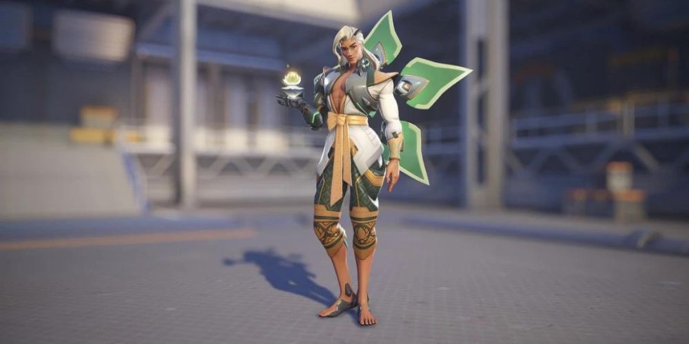 screenshot of lifeweaver with hydrangea skin equipped in overwatch 2