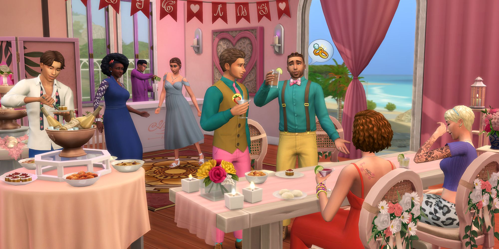 Sims 4 Wedding stories celebration party toast