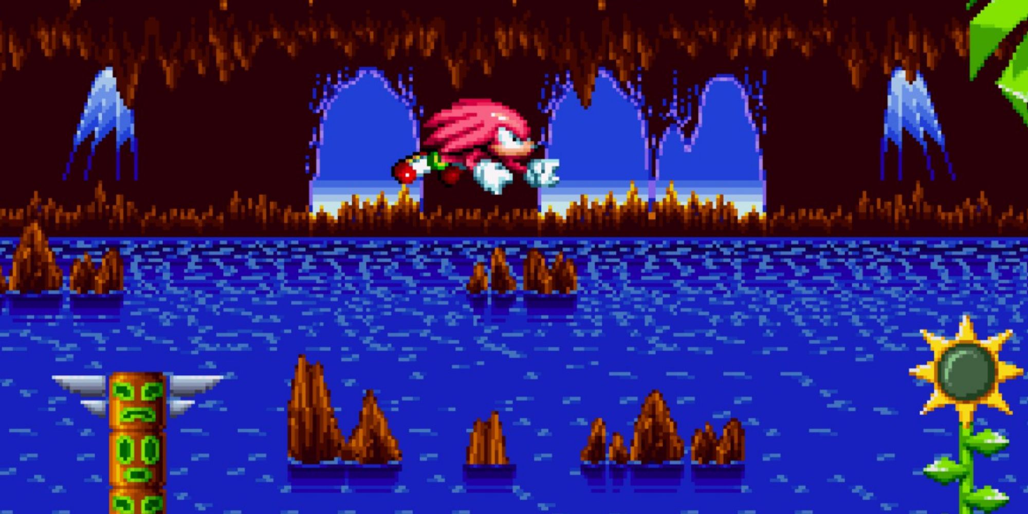 Sonic Mania Knuckles Gliding