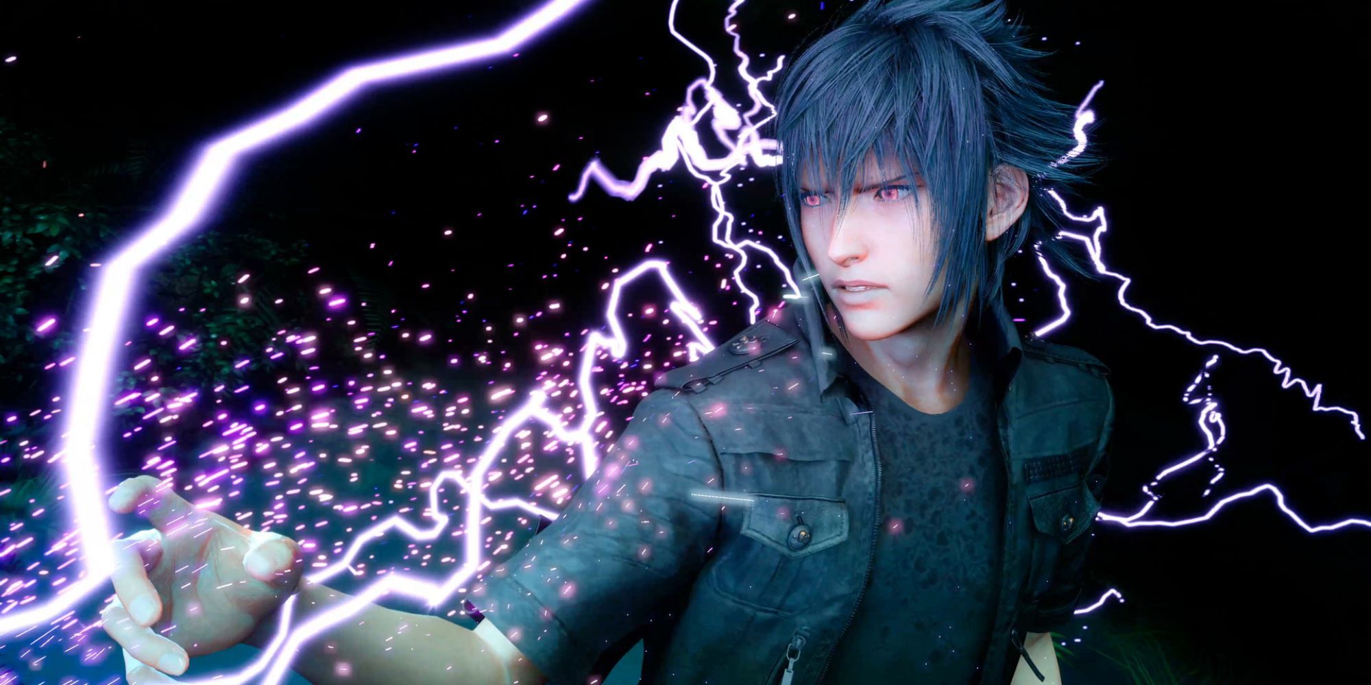 Final Fantasy 15 - Noctis channels lightning while his eyes glow red