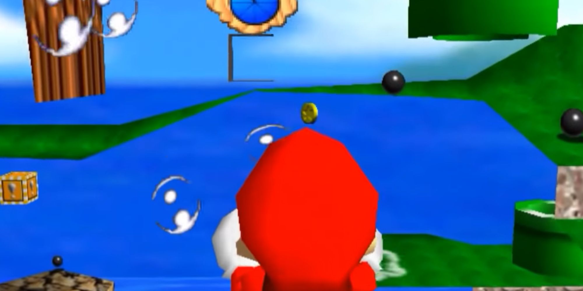 Super Mario 64 glitching out to reach the impossible coin