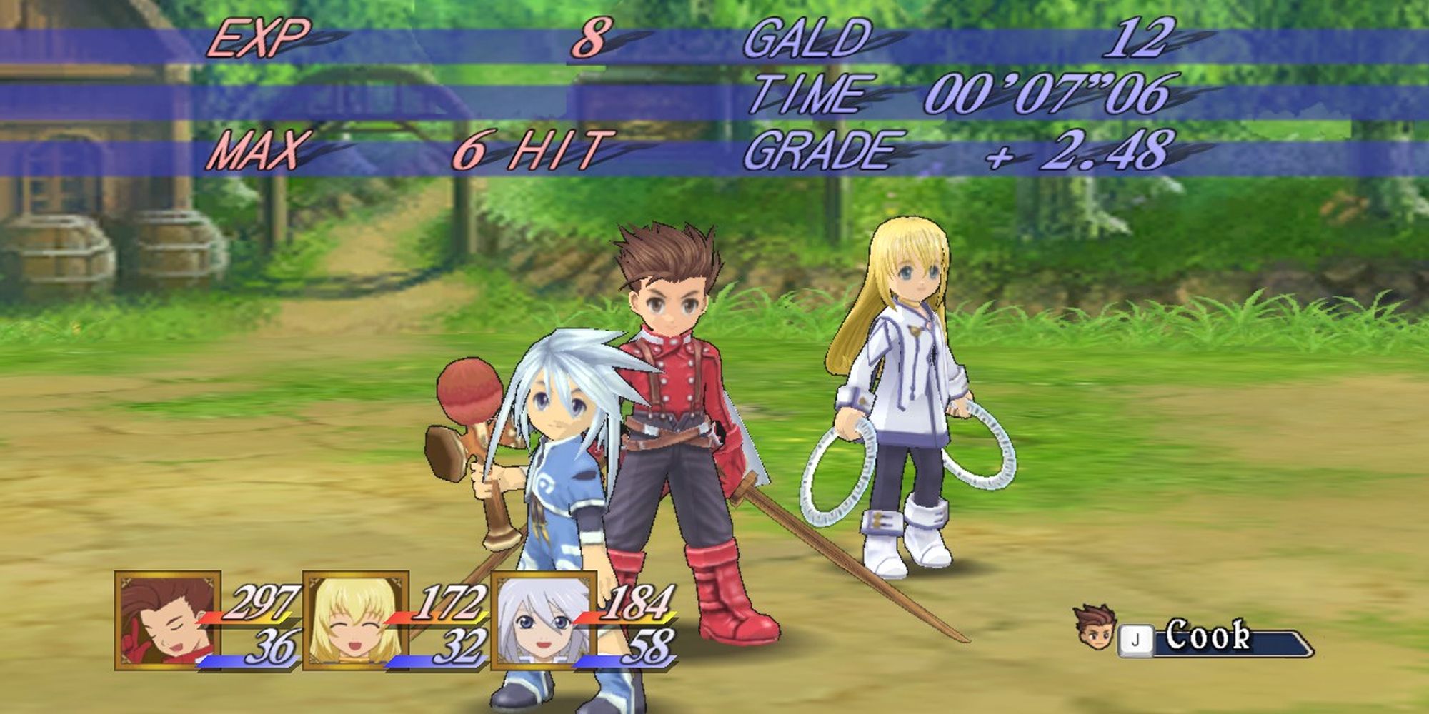 End Of Battle Grade Screen in Tales Of Symphonia.